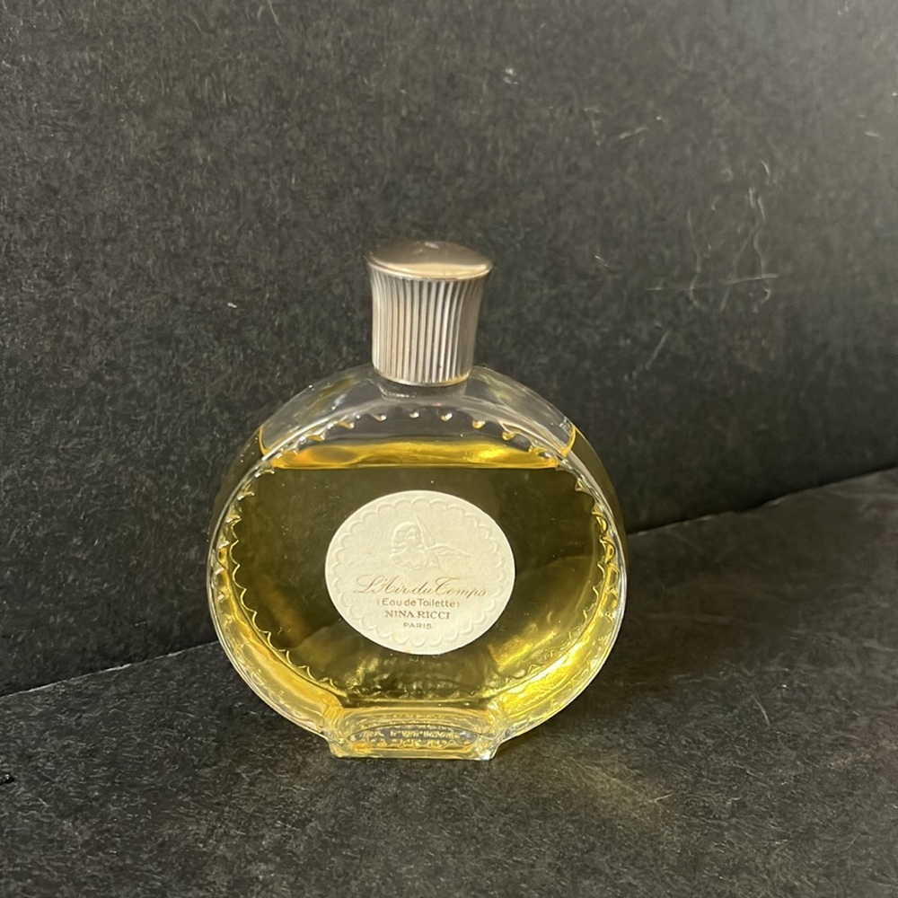 Vintage 80s Nina Ricci L'AIR DU TEMPS Eau de Toilette Splash in LALIQUE Bottle